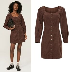 🆕️ Madewell Plus Size Esti Mini Corduroy Dress in Chocolate Raisin